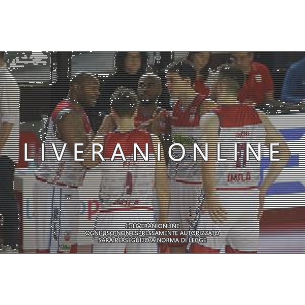 IMOLA 27 01 2019 LE NATURELLE BASKET-ASSIGECO PIACENZA NELLA FOTO SQUADRA PRIMA DELLA PARTITA FOTO GIANNI SANNA-AG ALDOL IVERANI SAS
