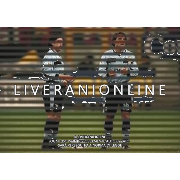 11-11-1998 MILANO-COPPA ITALIA MILAN LAZIO 1-1 NELLA FOTO MARCELO SALAS E ROBERTO MANCINI AG ALDO LIVERANI SAS