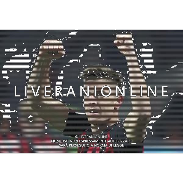 Coppa Italia TIM Cup 2018/2019 Quarti di Finale Milano - 29.01.2019 Milan-Napoli Nella Foto: esultanza dopo il gol di Krzysztof Piatek /Ph.Vitez-Ag. Aldo Liverani