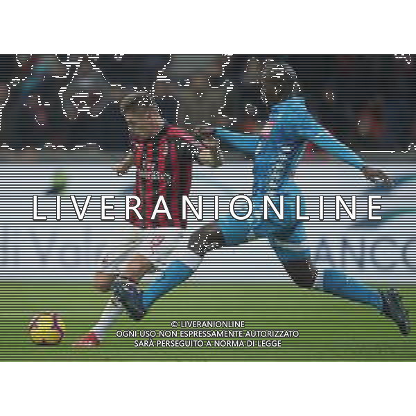 Coppa Italia TIM Cup 2018/2019 Quarti di Finale Milano - 29.01.2019 Milan-Napoli Nella Foto: il secondo gol di Krzysztof Piatek /Ph.Vitez-Ag. Aldo Liverani