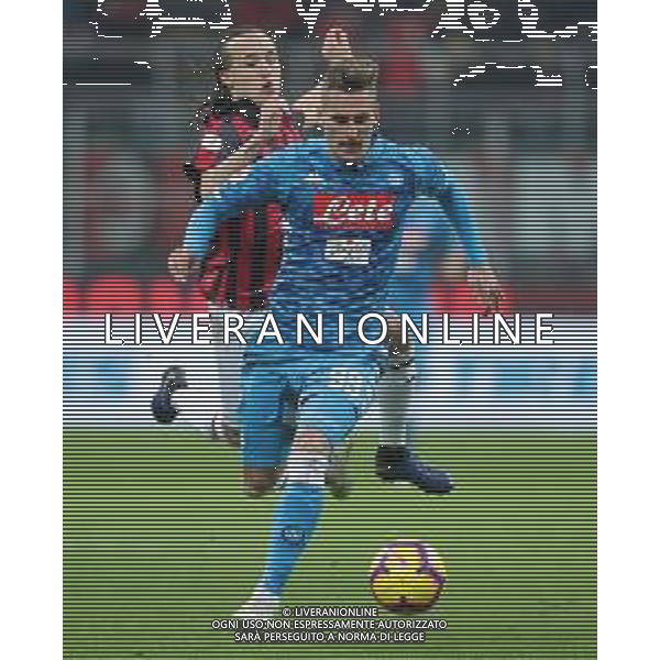 Coppa Italia TIM Cup 2018/2019 Quarti di Finale Milano - 29.01.2019 Milan-Napoli Nella Foto: Arkadiusz Milik e Diego Laxalt /Ph.Vitez-Ag. Aldo Liverani
