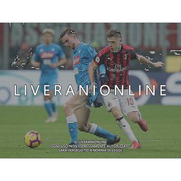 Coppa Italia TIM Cup 2018/2019 Quarti di Finale Milano - 29.01.2019 Milan-Napoli Nella Foto: fabian ruiz e Krzysztof Piatek /Ph.Vitez-Ag. Aldo Liverani