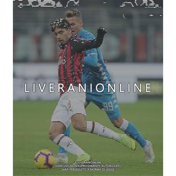 Coppa Italia TIM Cup 2018/2019 Quarti di Finale Milano - 29.01.2019 Milan-Napoli Nella Foto: Lucas Paqueta\' e Arkadiusz Milik /Ph.Vitez-Ag. Aldo Liverani