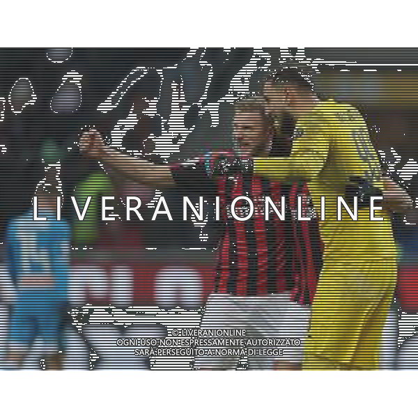 Coppa Italia TIM Cup 2018/2019 Quarti di Finale Milano - 29.01.2019 Milan-Napoli Nella Foto: esultanza di ignazio abate e gianluigi donnarumma a fine gara /Ph.Vitez-Ag. Aldo Liverani