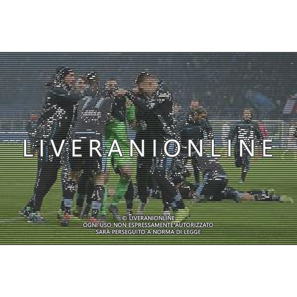 Coppa Italia TIM Cup 2018/2019 Quarti di Finale Milano - 31.01.2019 Inter-Lazio Nella Foto: esultanza dei giocatori della lazio dopo il rigore della vittoria /Ph.Vitez-Ag. Aldo Liverani