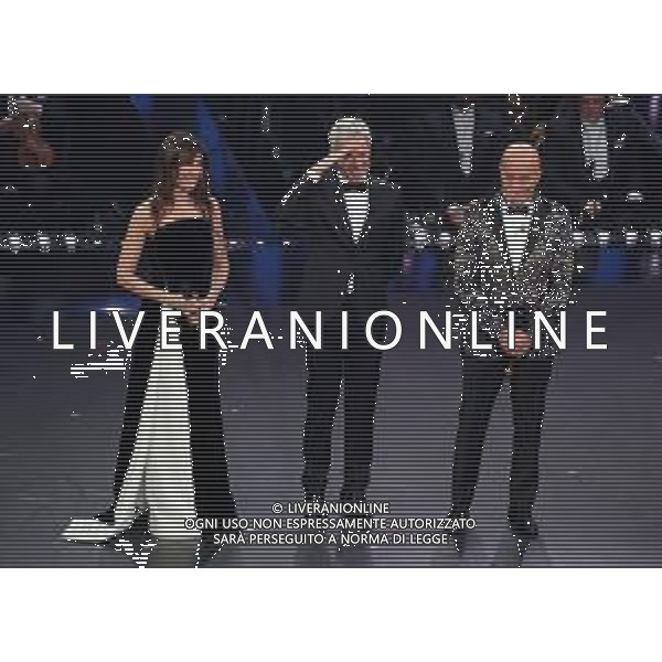 69mo Festival della Canzone Italiana Sanremo 2019 - Prima Serata Sanremo (Imperia) - 05.02.2019 Nella Foto: Claudio Baglioni Claudio Bisio Virginia Raffaele /Ph.Vitez-Ag. Aldo Liverani