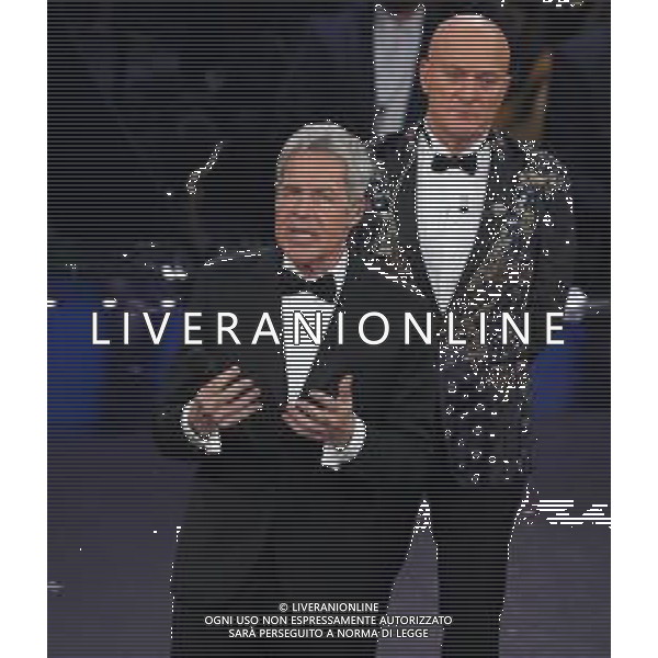 69mo Festival della Canzone Italiana Sanremo 2019 - Prima Serata Sanremo (Imperia) - 05.02.2019 Nella Foto: Claudio Baglioni Claudio Bisio /Ph.Vitez-Ag. Aldo Liverani