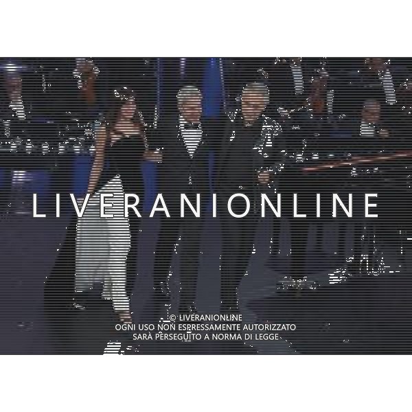 69mo Festival della Canzone Italiana Sanremo 2019 - Prima Serata Sanremo (Imperia) - 05.02.2019 Nella Foto: Andrea Bocelli Claudio Baglioni Virginia Raffaele /Ph.Vitez-Ag. Aldo Liverani