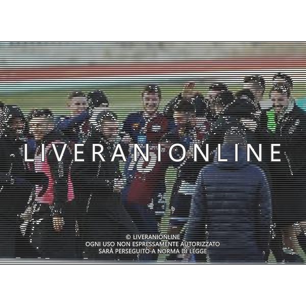 IMOLA 06 02 2019 COPPA ITALIA SERIE C IMOLESE CALCIO-CARRARESE NELLA FOTO IMOLESE FESTEGGIA LA VITTORIA DOPO LA PARTITA FOTO GIANNI SANNA-AG ALDO LIVERANI SAS