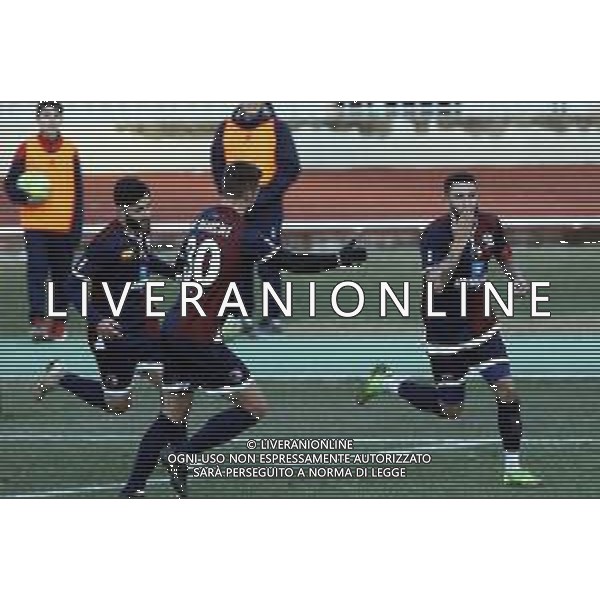 IMOLA 06 02 2019 COPPA ITALIA SERIE C IMOLESE CALCIO-CARRARESE 2-1 NELLA FOTO FILIPPO BOCCARDI MICHAEL DE MARCHI ELUCA BELCASTRO DOPO GOL DI BOCCARDI IMOLESE CALCIO ©SANNA / AGENZIA ALDO LIVERANI SAS