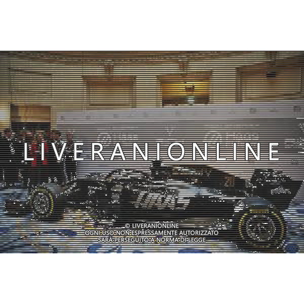 New livery on the Haas VF-18 with Rich Energy title sponsorship. 07.02.2019. Haas F1 Team Livery Unveil, The Royal Automobile Club, London, England. AG ALDO LIVERANI SAS-ONLY ITALY