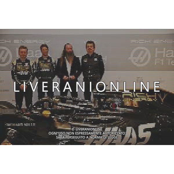 (L to R): William Storey (GBR) Rich Energy CEO; Romain Grosjean (FRA) Haas F1 Team; Kevin Magnussen (DEN) Haas F1 Team; Guenther Steiner (ITA) Haas F1 Team Prinicipal. 07.02.2019. Haas F1 Team Livery Unveil, The Royal Automobile Club, London, England. AG ALDO LIVERANI SAS-ONLY ITALY