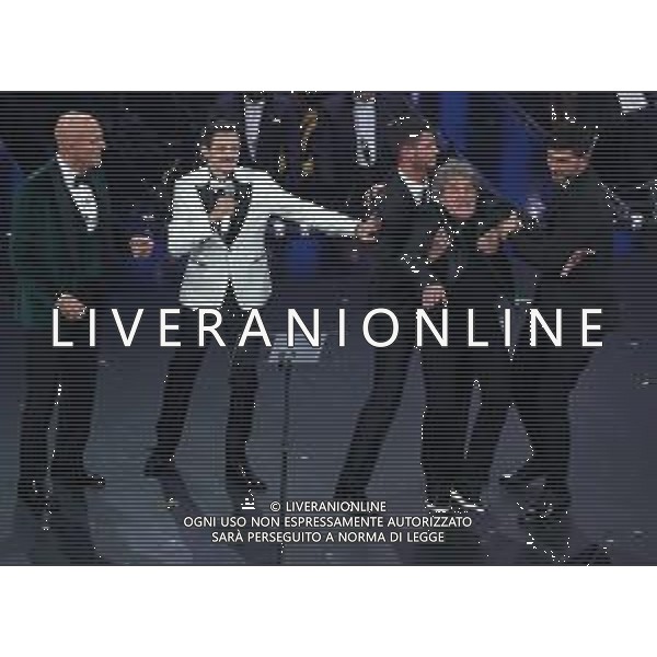 69mo Festival della Canzone Italiana Sanremo 2019 - Terza Serata Sanremo (Imperia) - 07.02.2019 Nella Foto: Fabio Rovazzi claudio bisio fausto leali /Ph.Vitez-Ag. Aldo Liverani