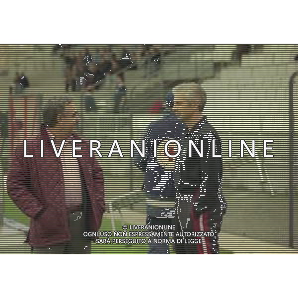 09-11-1997 CESENA-CAMPIONATO DI CALCIO SERIE C1 CESENA LIVORNO 4-0 NELLA FOTO CLAUDIO ACHILLI PRESIDENTE LIVORNO CALCIO CON PAOLO STRINGARA AG ALDO LIVERANI SAS
