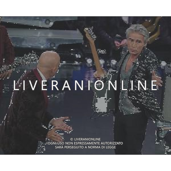 69mo Festival della Canzone Italiana Sanremo 2019 - Quarta Serata Sanremo (Imperia) - 08.02.2019 Nella Foto: Luciano Ligabue Claudio Bisio /Ph.Vitez-Ag. Aldo Liverani