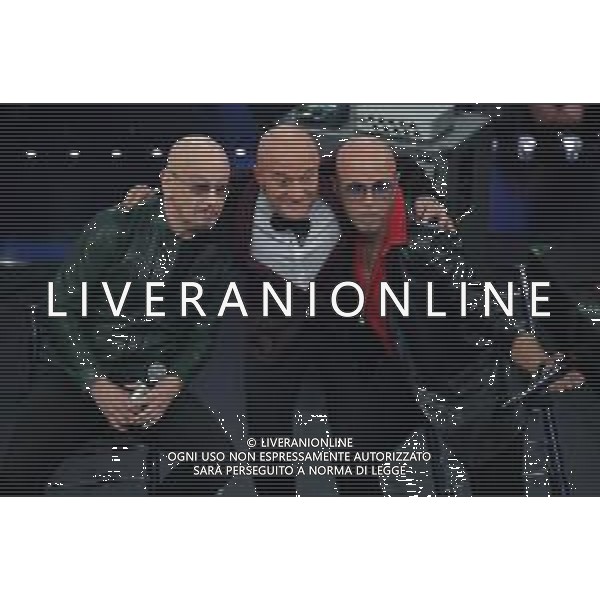 69mo Festival della Canzone Italiana Sanremo 2019 - Quarta Serata Sanremo (Imperia) - 08.02.2019 Nella Foto: Negrita con Enrico Ruggeri e claudio bisio /Ph.Vitez-Ag. Aldo Liverani