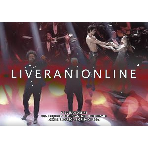 69mo Festival della Canzone Italiana Sanremo 2019 - Quarta Serata Sanremo (Imperia) - 08.02.2019 Nella Foto: rancesco Renga con Toni Bungaro ed Eleonora Abbagnato e Friedemann Vogel /Ph.Vitez-Ag. Aldo Liverani