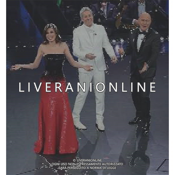 69mo Festival della Canzone Italiana Sanremo 2019 - Quinta Serata Sanremo (Imperia) - 09.02.2019 Nella Foto: Claudio Baglioni Claudio Bisio Virginia Raffaele /Ph.Vitez-Ag. Aldo Liverani
