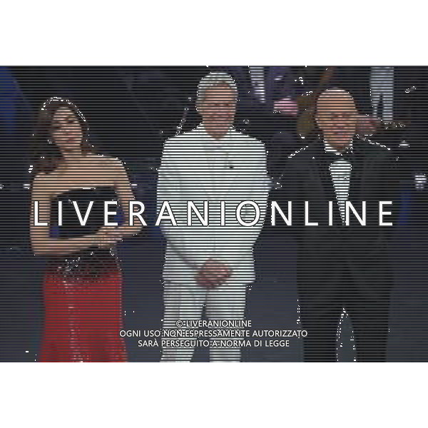69mo Festival della Canzone Italiana Sanremo 2019 - Quinta Serata Sanremo (Imperia) - 09.02.2019 Nella Foto: Claudio Baglioni Claudio Bisio Virginia Raffaele /Ph.Vitez-Ag. Aldo Liverani