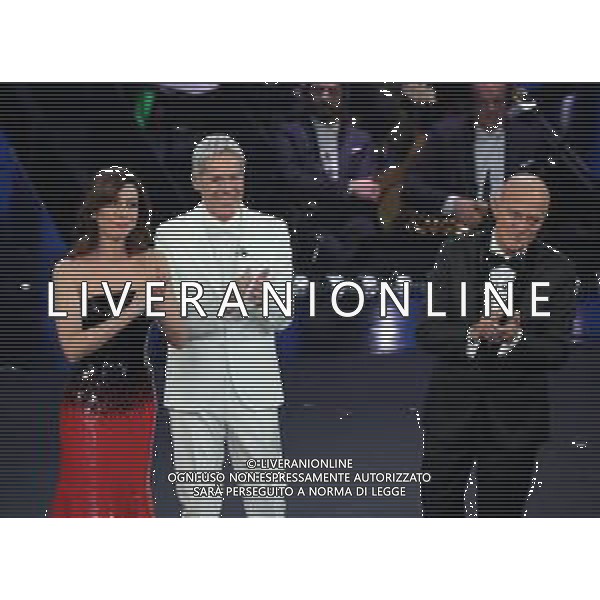 69mo Festival della Canzone Italiana Sanremo 2019 - Quinta Serata Sanremo (Imperia) - 09.02.2019 Nella Foto: Claudio Baglioni Claudio Bisio Virginia Raffaele /Ph.Vitez-Ag. Aldo Liverani