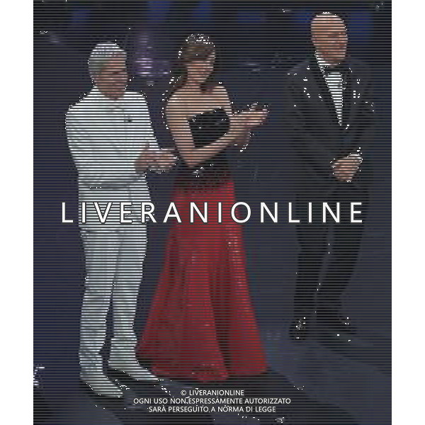 69mo Festival della Canzone Italiana Sanremo 2019 - Quinta Serata Sanremo (Imperia) - 09.02.2019 Nella Foto: Claudio Baglioni Claudio Bisio Virginia Raffaele /Ph.Vitez-Ag. Aldo Liverani