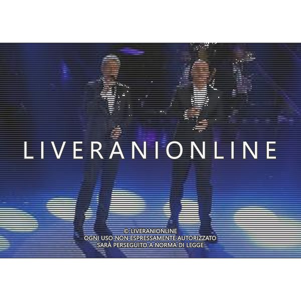 69mo Festival della Canzone Italiana Sanremo 2019 - Quinta Serata Sanremo (Imperia) - 09.02.2019 Nella Foto: Eros Ramazzotti Claudio Baglioni /Ph.Vitez-Ag. Aldo Liverani