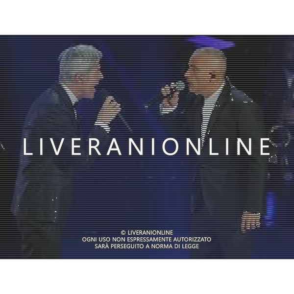 69mo Festival della Canzone Italiana Sanremo 2019 - Quinta Serata Sanremo (Imperia) - 09.02.2019 Nella Foto: Eros Ramazzotti Claudio Baglioni /Ph.Vitez-Ag. Aldo Liverani