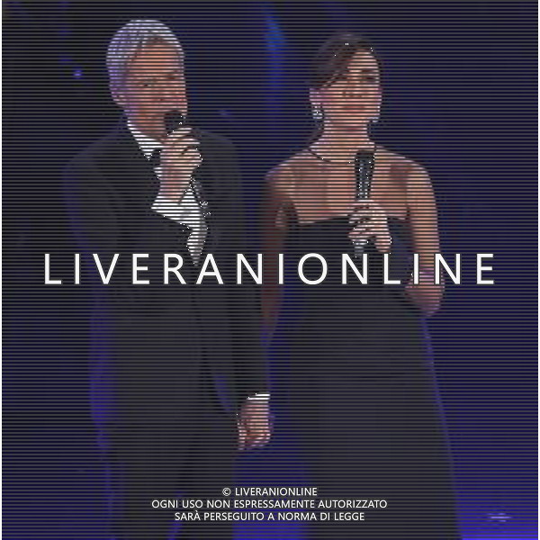 69mo Festival della Canzone Italiana Sanremo 2019 - Quinta Serata Sanremo (Imperia) - 09.02.2019 Nella Foto: Claudio Baglioni Virginia Raffaele /Ph.Vitez-Ag. Aldo Liverani