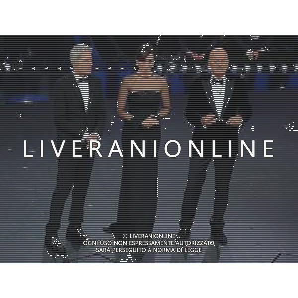 69mo Festival della Canzone Italiana Sanremo 2019 - Quinta Serata Sanremo (Imperia) - 09.02.2019 Nella Foto: Claudio Baglioni Claudio Bisio Virginia Raffaele /Ph.Vitez-Ag. Aldo Liverani