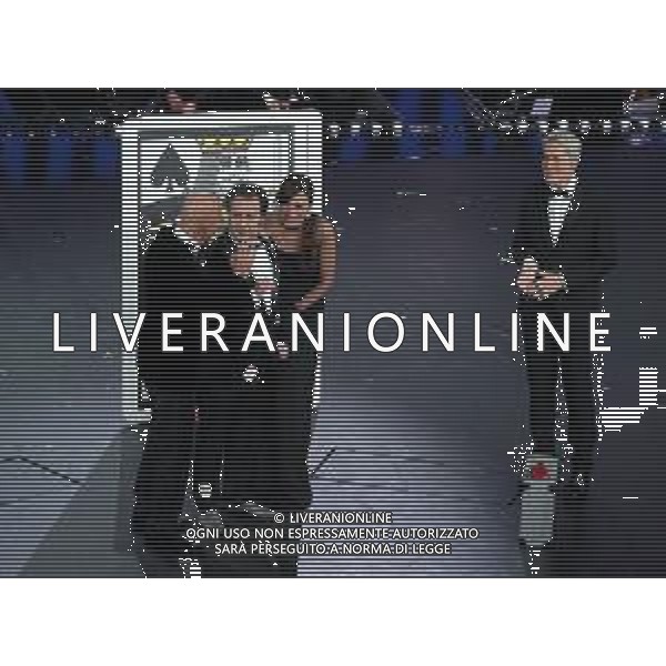 69mo Festival della Canzone Italiana Sanremo 2019 - Quinta Serata Sanremo (Imperia) - 09.02.2019 Nella Foto: Claudio Baglioni Claudio Bisio Virginia Raffaele e il mago forest /Ph.Vitez-Ag. Aldo Liverani