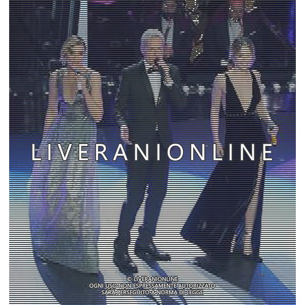 69mo Festival della Canzone Italiana Sanremo 2019 - Quinta Serata Sanremo (Imperia) - 09.02.2019 Nella Foto: Claudio Baglioni Anna Foglietta Melissa Greta Marchetti /Ph.Vitez-Ag. Aldo Liverani