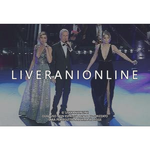 69mo Festival della Canzone Italiana Sanremo 2019 - Quinta Serata Sanremo (Imperia) - 09.02.2019 Nella Foto: Claudio Baglioni Anna Foglietta Melissa Greta Marchetti /Ph.Vitez-Ag. Aldo Liverani
