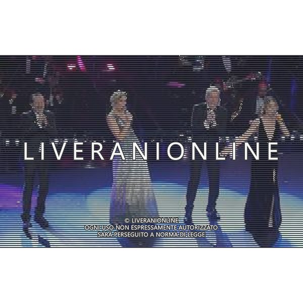 69mo Festival della Canzone Italiana Sanremo 2019 - Quinta Serata Sanremo (Imperia) - 09.02.2019 Nella Foto: Claudio Baglioni Rocco Papaleo Anna Foglietta Melissa Greta Marchetti /Ph.Vitez-Ag. Aldo Liverani