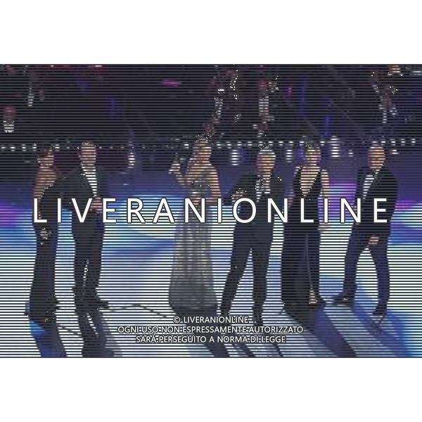 69mo Festival della Canzone Italiana Sanremo 2019 - Quinta Serata Sanremo (Imperia) - 09.02.2019 Nella Foto: Claudio Baglioni Claudio Bisio Virginia Raffaele Rocco Papaleo Anna Foglietta Melissa Greta Marchetti /Ph.Vitez-Ag. Aldo Liverani