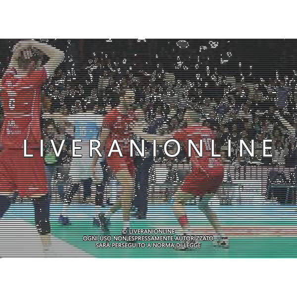 CASALECCHIO DI RENO 10 02 2019 FINALE MASCHILE DI SERIE A 2 GAS SALES PIACENZA-OLIMPIA BERGAMO 3-2 NELLA FOTO ESULTANZA DOPO L\'ULTIMO PUNTO DI PIACENZA FEI ALESSANDRO FOTO GIANNI SANNA-AG ALDO LIVERANI SAS