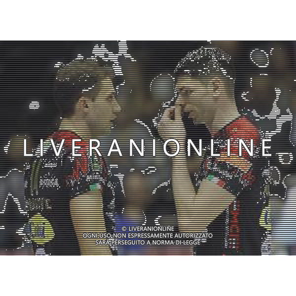 CASALECCHIO DI RENO FINALE COPPA ITALIA SIR SAFETY CONAD PERUGIA-CUCINE LUBE CIVITANOVA 3-2 NELLA FOTO ALEKSANDAR ATANASIJEVIC E MARCO PODRASCANIN FOTO GIANNI SANNA-AG ALDO LIVERANI SAS