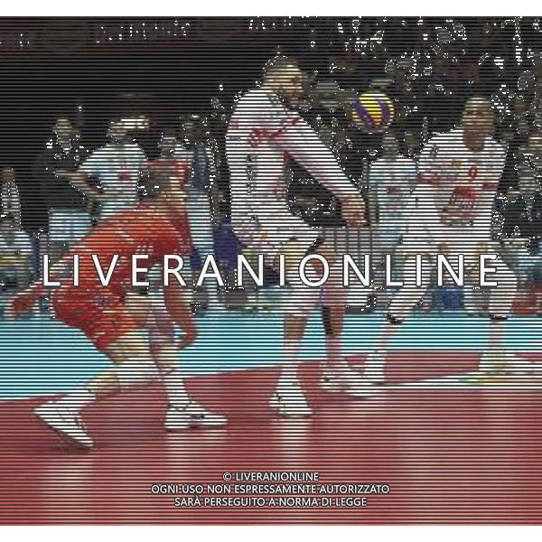 10 FEBBRAIO 2019 CASALECCHIO BOLOGNA FINALE MASCHILE COPPA ITALIA PALLAVOLO SIR SAFETY CONAD PERUGIA E CUCINE LUBE CIVITANOVA NELLA FOTO OSMANY JUANTOREGNA IN RICEZIONE FOTO GIANNI SANNA-AG ALDO LIVERANI SAS