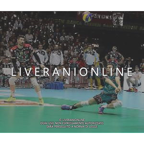 10 FEBBRAIO 2019 CASALECCHIO BOLOGNA FINALE MASCHILE COPPA ITALIA PALLAVOLO SIR SAFETY CONAD PERUGIA E CUCINE LUBE CIVITANOVA NELLA FOTO MASSIMO COLACI IN RICEZIONE FOTO GIANNI SANNA-AG ALDO LIVERANI SAS