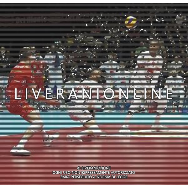 10 FEBBRAIO 2019 CASALECCHIO BOLOGNA FINALE MASCHILE COPPA ITALIA PALLAVOLO SIR SAFETY CONAD PERUGIA E CUCINE LUBE CIVITANOVA NELLA FOTO OSMANY JUANTOREGNA IN RICEZIONE FOTO GIANNI SANNA-AG ALDO LIVERANI SAS
