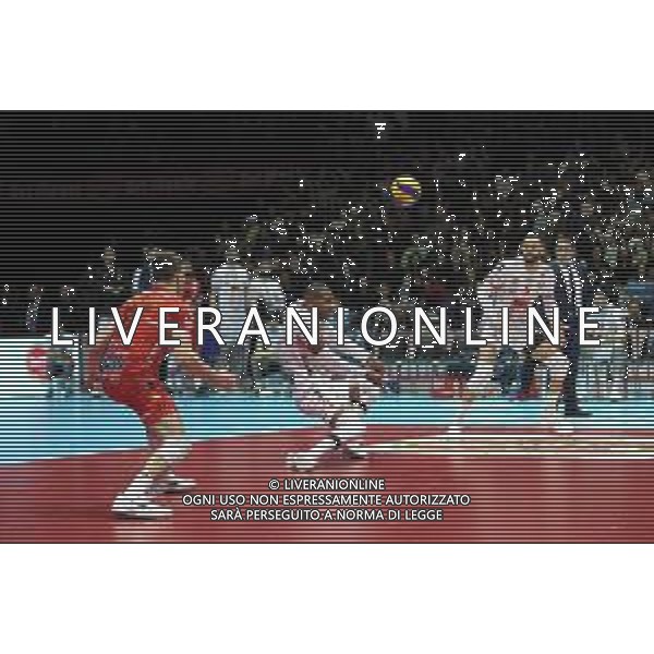 10 FEBBRAIO 2019 CASALECCHIO BOLOGNA FINALE MASCHILE COPPA ITALIA PALLAVOLO SIR SAFETY CONAD PERUGIA E CUCINE LUBE CIVITANOVA NELLA FOTO YOANDY LEAL IN RICEZIONE LUBE CIVITANOVA FOTO GIANNI SANNA-AG ALDO LIVERANI SAS