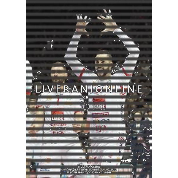 10 FEBBRAIO 2019 CASALECCHIO BOLOGNA FINALE MASCHILE COPPA ITALIA PALLAVOLO SIR SAFETY CONAD PERUGIA E CUCINE LUBE CIVITANOVA NELLA FOTO OSMANY JUANTOREGNA ESULTANZA FOTO GIANNI SANNA-AG ALDO LIVERANI SAS