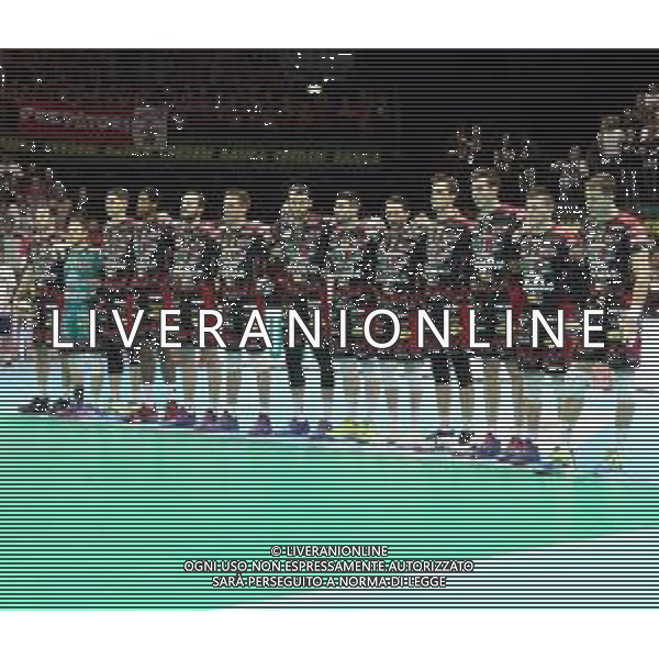 10 FEBBRAIO 2019 CASALECCHIO BOLOGNA FINALE MASCHILE COPPA ITALIA PALLAVOLO SIR SAFETY CONAD PERUGIA E CUCINE LUBE CIVITANOVA NELLA FOTO SQUADRA PERUGIA FOTO GIANNI SANNA-AG ALDO LIVERANI SAS