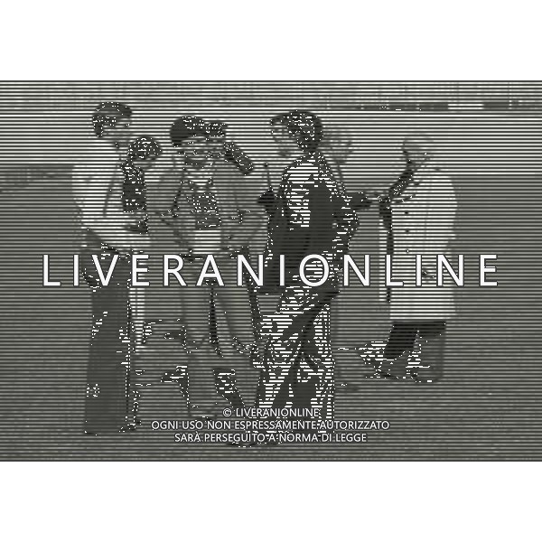 1975 VARESE-RADUNO NAZIONALE ITALIANA DI CALCIO NELLA FOTO GIACINTO FACCHETTI CON FABIO CAPELLO E MORENO ROGGI AG ALDO LIVERANI SAS