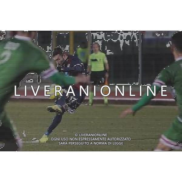 IMOLA 13 02 2019 IMOLESE CALCIO-SAMBENEDETTESE SERIE C NELLA FOTO ERIC LANINI CALCIO DI PUNIZIONE CHE COLPISCE LA TRAVERSA FOTO GIANNI SANNA-AG ALDO LIVERANI SAS