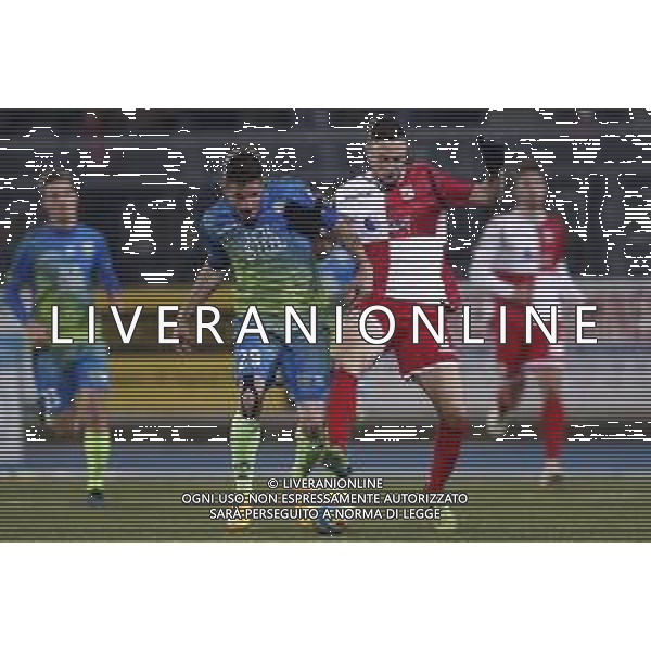 Santarcangelo - Feralpisalo\' Campionato di calcio serie C girone B 12/02/2019 nella foto: Marchi Mattia (Feralpisalo’) Nava Valerio (Rimini fc) ©Claudio Zamagni/Agenzia Aldo Liverani