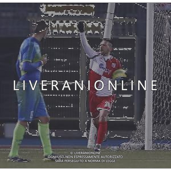 Santarcangelo - Feralpisalo\' Campionato di calcio serie C girone B 12/02/2019 nella foto: esultanza Palma Antonio (Rimini fc) ©Claudio Zamagni/Agenzia Aldo Liverani
