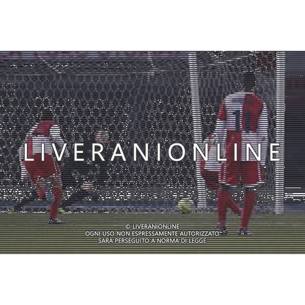 Santarcangelo - Feralpisalo\' Campionato di calcio serie C girone B 12/02/2019 nella foto: goal Palma Antonio (Rimini fc) su rigore ©Claudio Zamagni/Agenzia Aldo Liverani