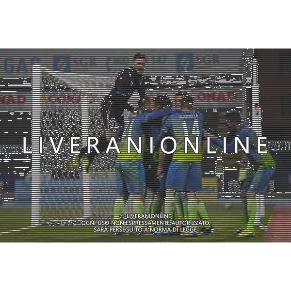Santarcangelo - Feralpisalo\' Campionato di calcio serie C girone B 12/02/2019 nella foto: esultanza feralpisalo\' ©Claudio Zamagni/Agenzia Aldo Liverani