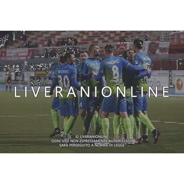 Santarcangelo - Feralpisalo\' Campionato di calcio serie C girone B 12/02/2019 nella foto: esultanza feralpisalo\' ©Claudio Zamagni/Agenzia Aldo Liverani