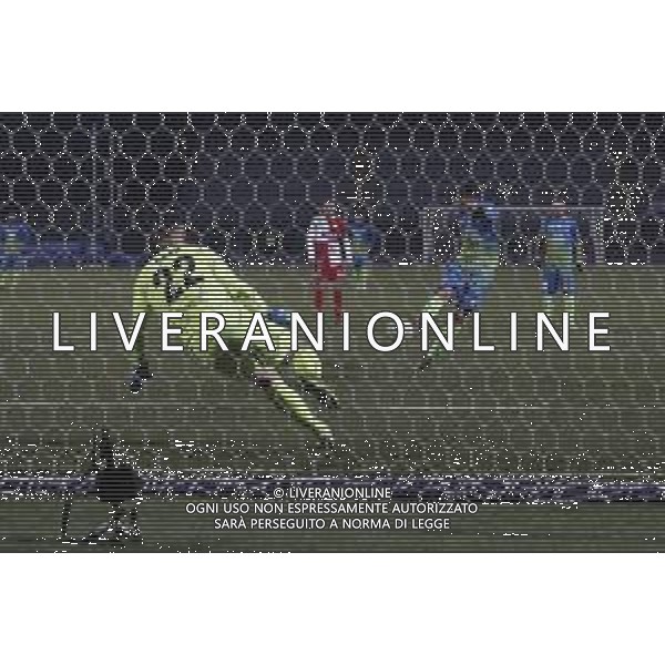Santarcangelo - Feralpisalo\' Campionato di calcio serie C girone B 12/02/2019 nella foto: goal Caracciolo Andrea (Feralpisalo’) su rigore ©Claudio Zamagni/Agenzia Aldo Liverani